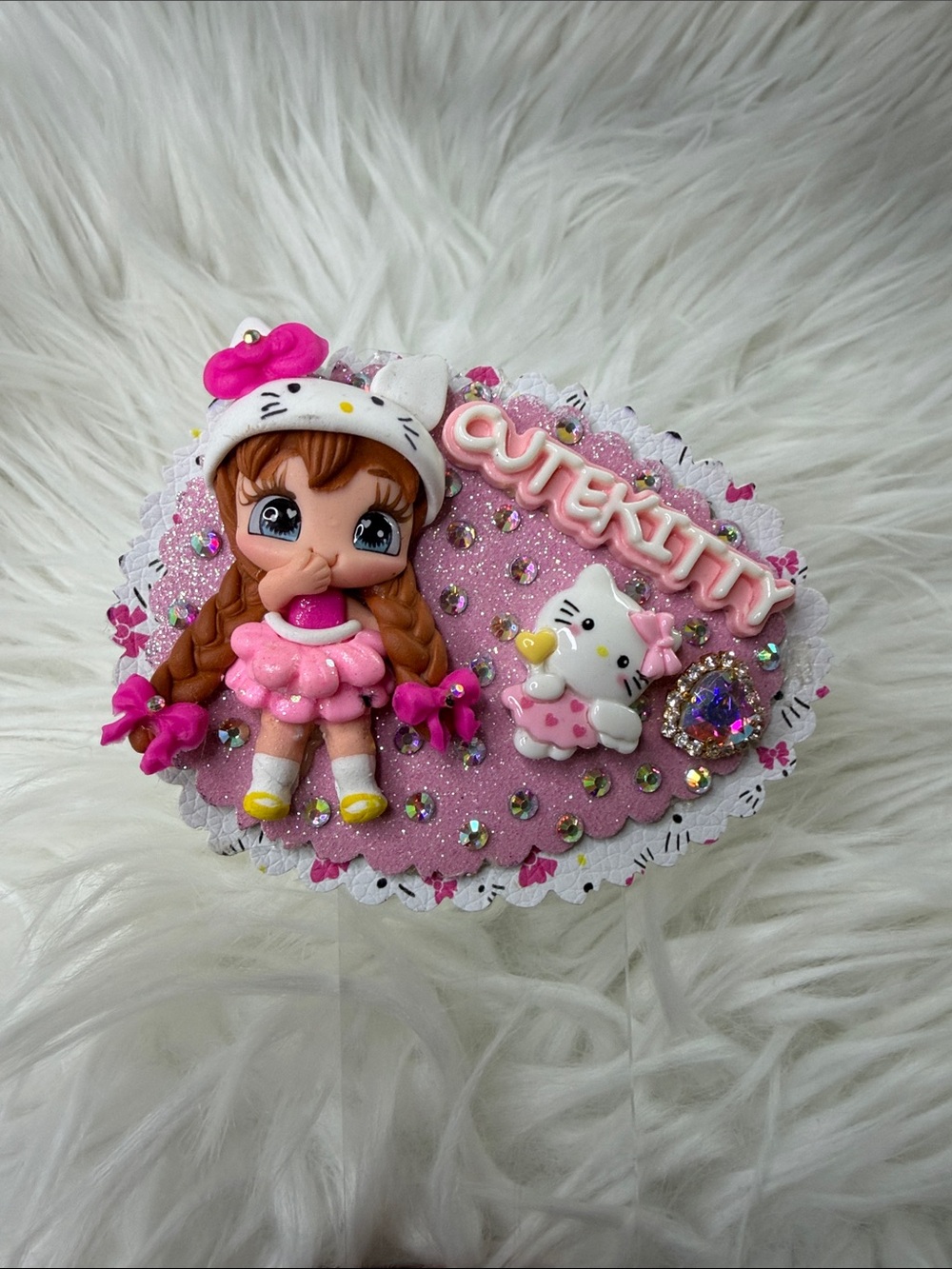 Pink Cute hello Kitty Decorative Kids hair clip